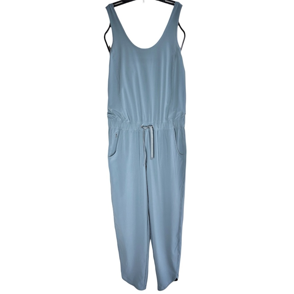 Patagonia Fleetwith Sleeveless Jumpsuit Sz Medium Blue Gray Sleeveless Crossback